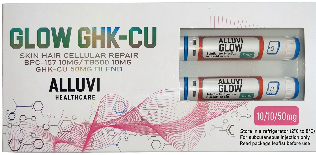 Glow GHK-Cu 70mg BPC157, TB500, GHK-Cu, Caneta - Alluvi