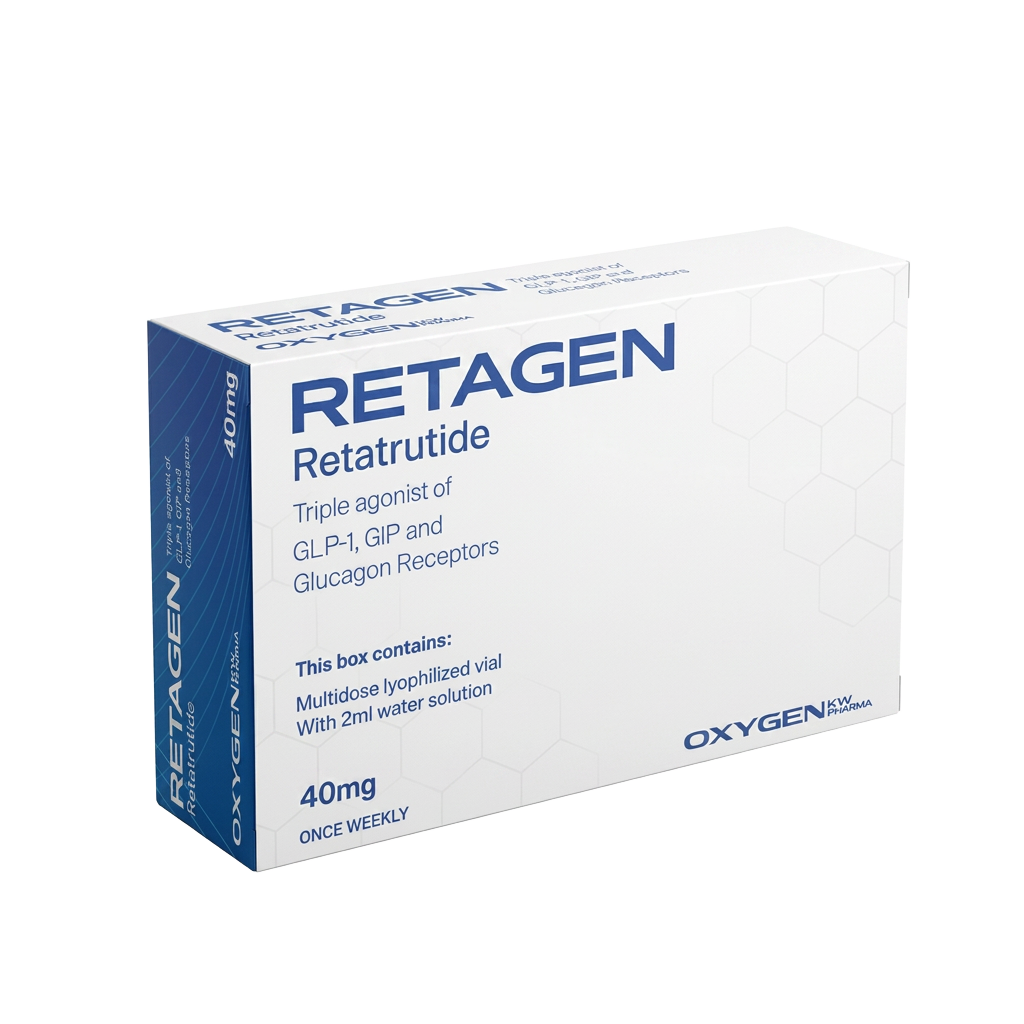 RETAGEN 40mg Retatrutida (Liofilizada) com Água Bacteriostática - Oxygen Pharma